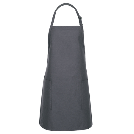 FAME FABRICS Bib Apron, Two Patch Pockets, F53, Charcoal 83445